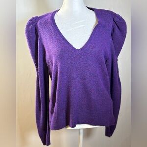 Purple V-Neck Women's Sweater by White House Black Market Size L